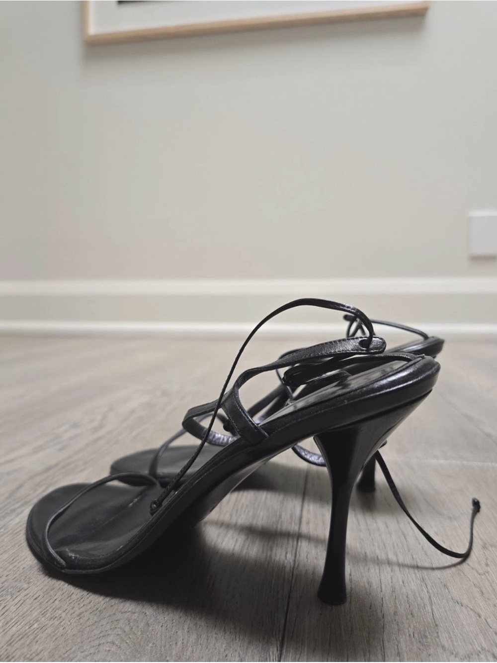 Vtg Gucci Black Leather Strappy Stiletto Sandals - Picture 9 of 9